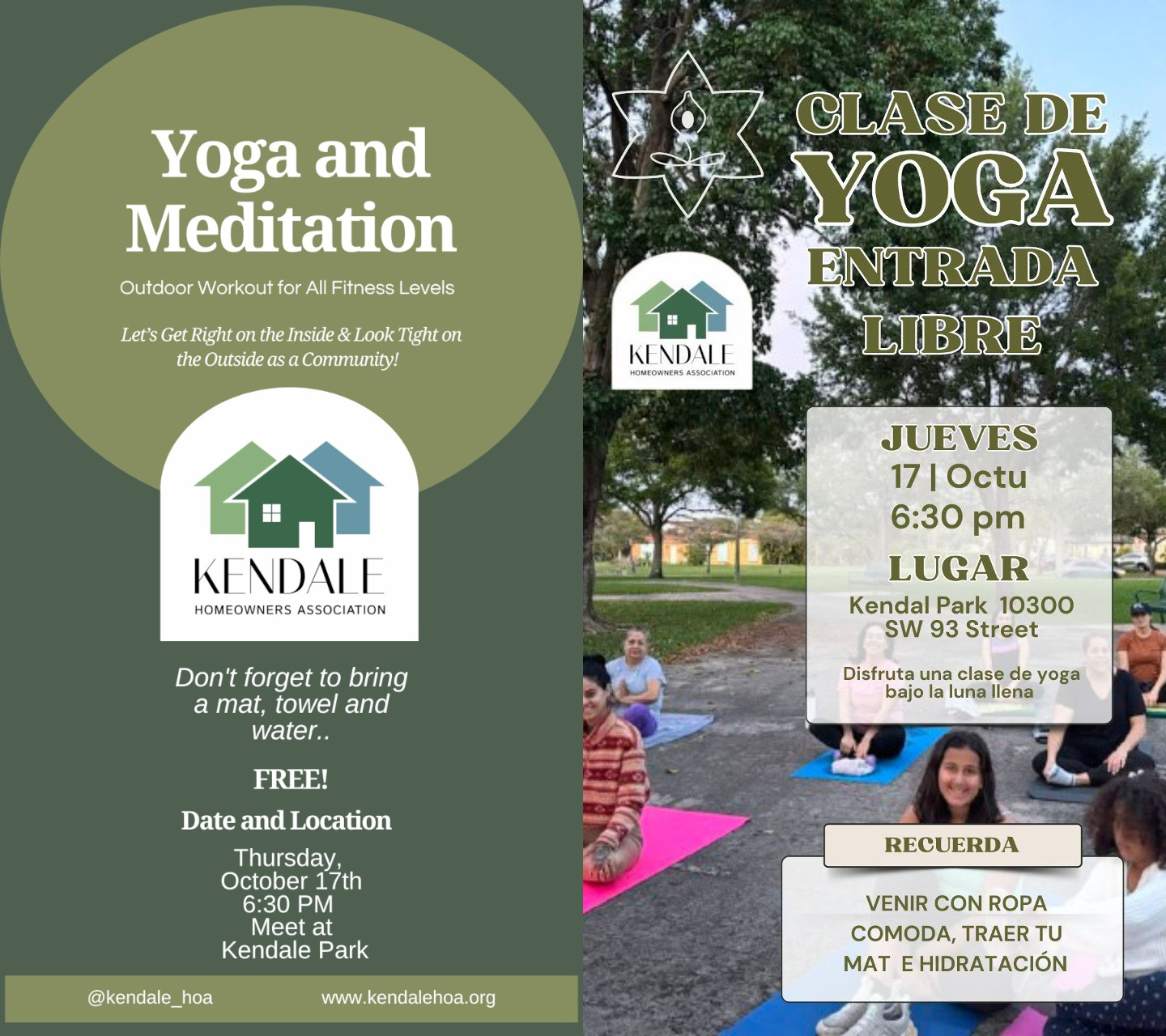 A flyer for the Full Moon Yoga event