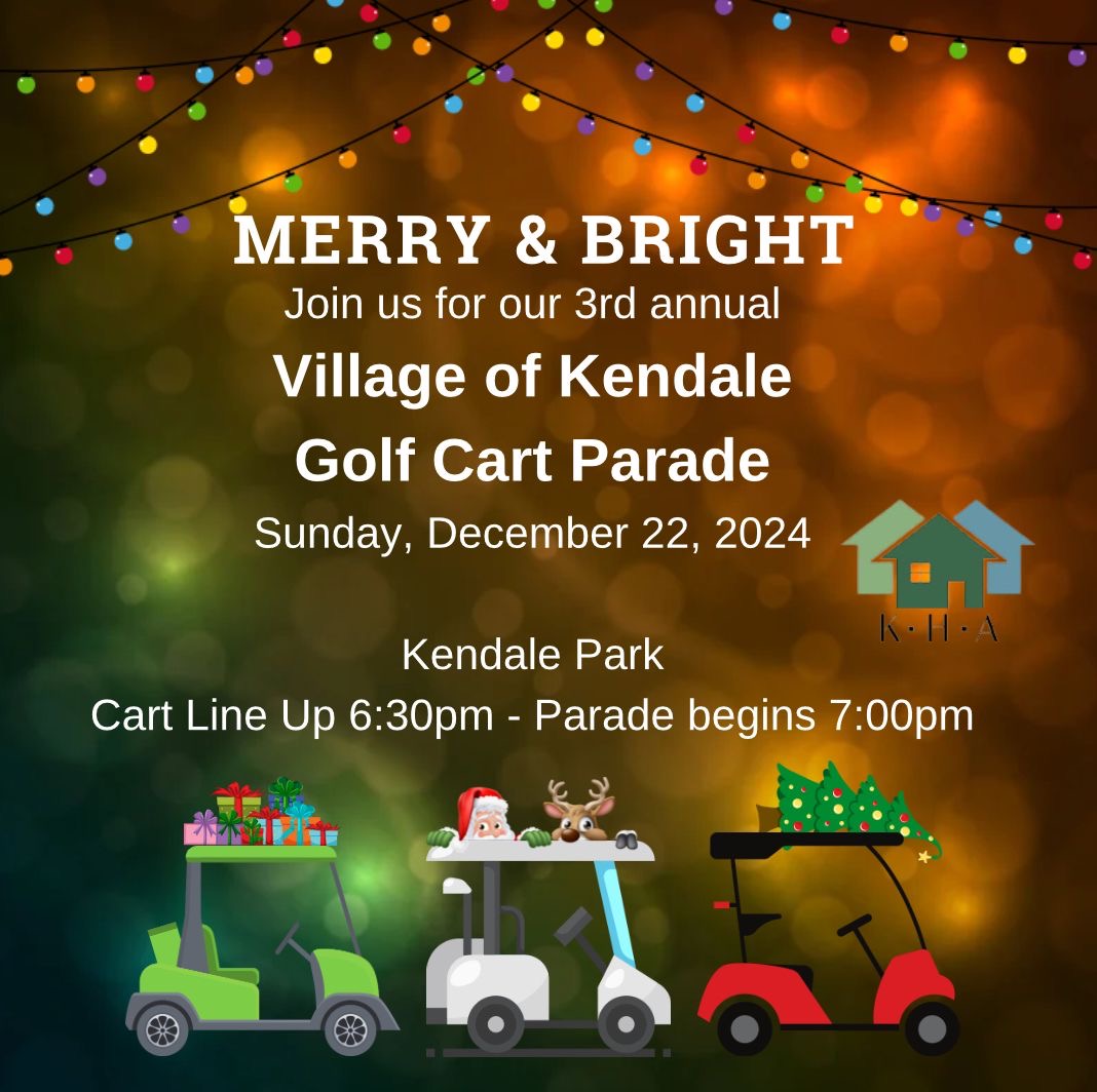A flyer for the holiday golf cart parade
